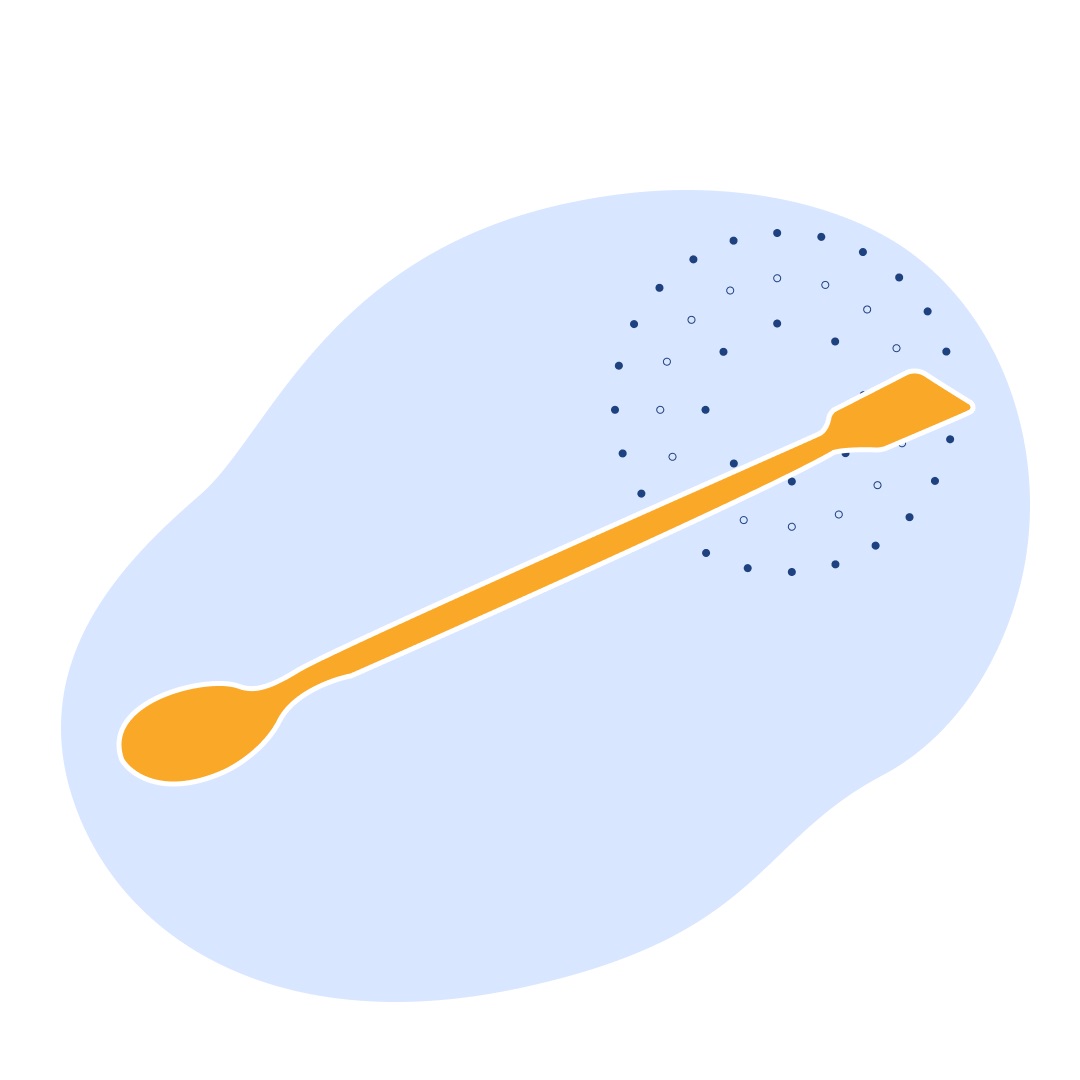 Микрошпатель металлический с плоским концом и ложкой 100х4 мм