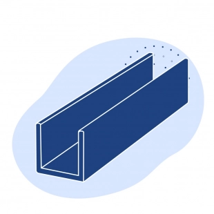 Алюминиевый швеллер 5x60x2.5x1000 мм АМгЗС ГОСТ 8617-2018